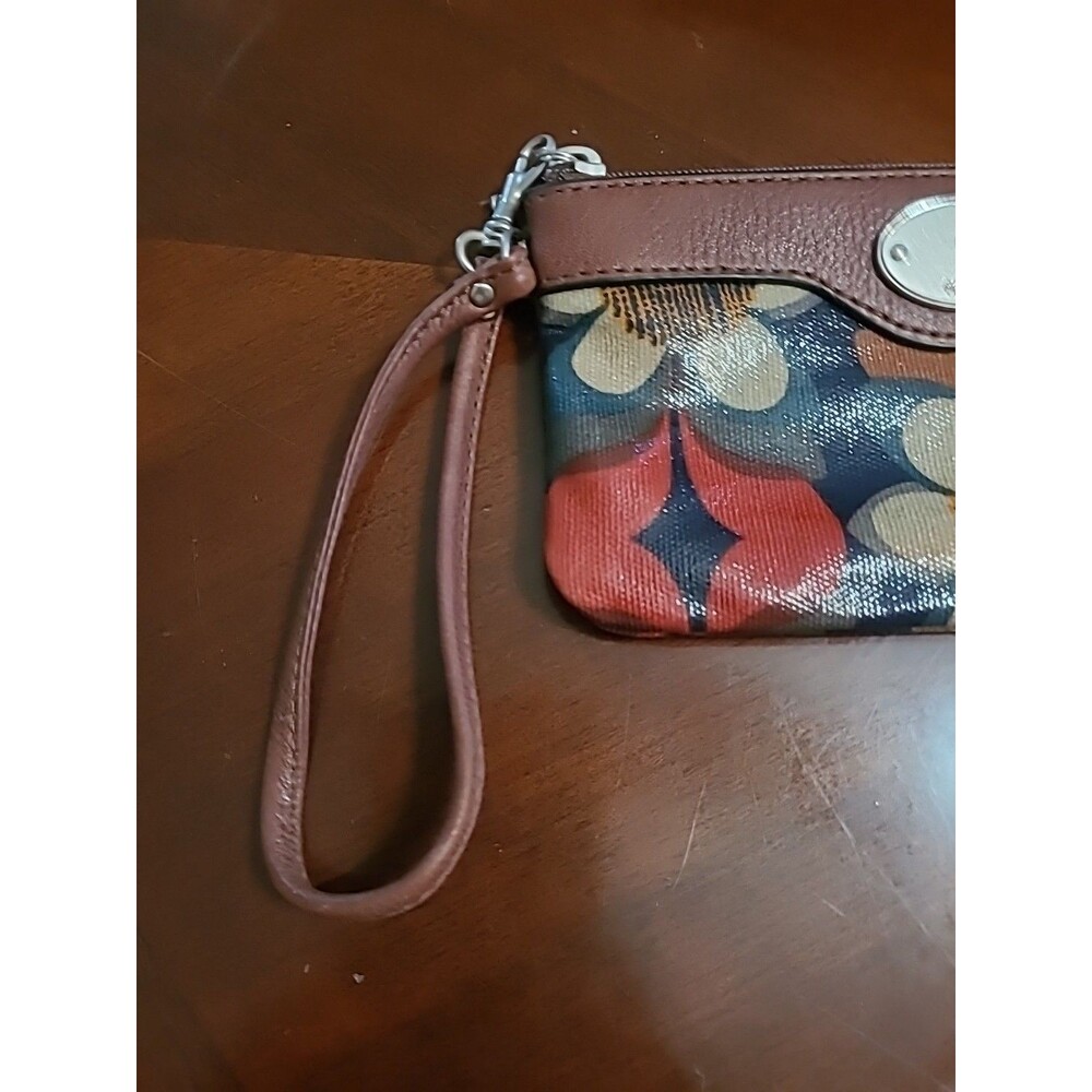 Fossil Key Per Brow Floral Coated Canvas Wristlet… - image 3